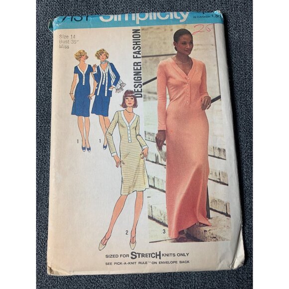 Simplicity Misses Dress Sewing Pattern sz 14 7131 - uncut - Picture 10 of 10